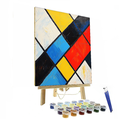 Piet Mondrian Inspired Geometric Dreams  Paint By Numbers