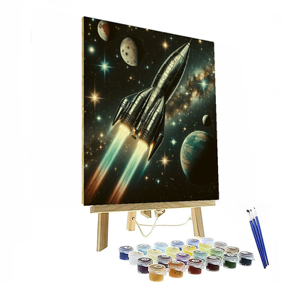 Retro Cosmic Voyage Paint By Number