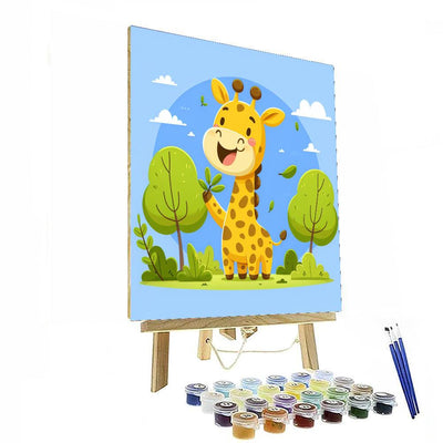 Excited Giraffe DIY Paint By Numbers