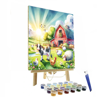 Sunny Farm Friends Painting Number Kit