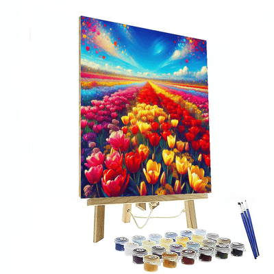 Vibrant Tulip Fields Painting By Numbers Kit