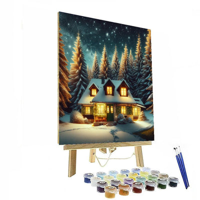 Winter Cottage Glow Painting By Numbers Kit