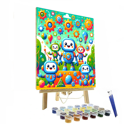 Joyful Robot Rascals Painting By Numbers Kit