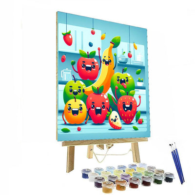 Funky Fruit Characters Paint By Color