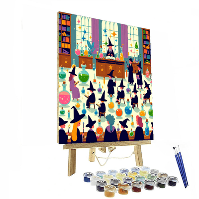 Whimsical Wizard School Number Painting