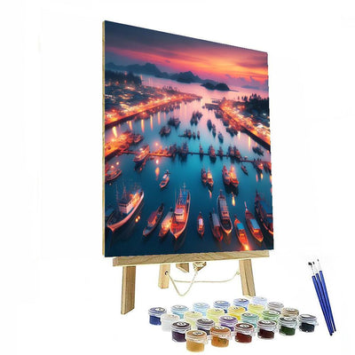 Twilight Over The Harbor Numbered Painting Kits