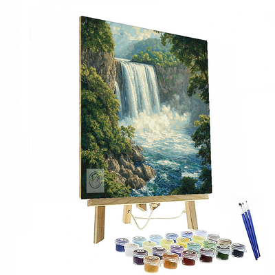 Katsushika Hokusai Inspired Serene Waterfalls  DIY Paint By Numbers