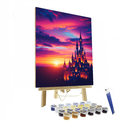 Fantasy Castle At Dusk Painting Number Kit