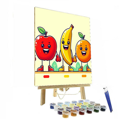 Silly Fruit Characters DIY Paint By Numbers