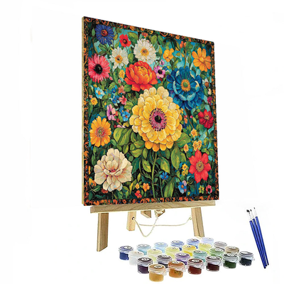 Frida Kahlo Inspired Frida's Floral Fantasy  Paint By Numbers Art