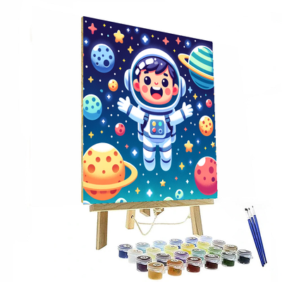 Astronaut's Cosmic Quest DIY Paint By Numbers