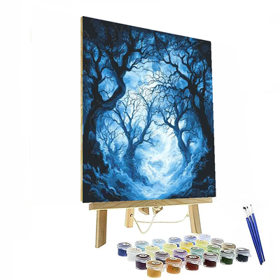 Edvard Munch Inspired Gothic Forest Mystique  Numbered Painting Kits