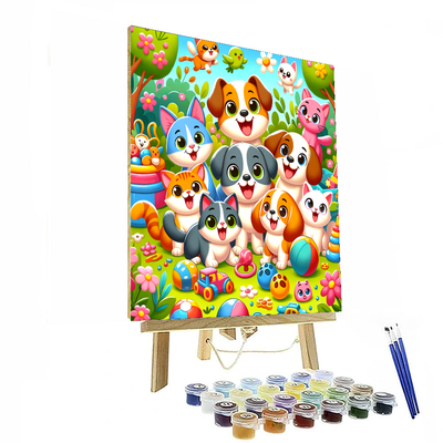 Cuddly Pets Playtime Paint By Number