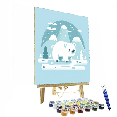 Snowy Polar Bear Fun Paint By Numbers Kits