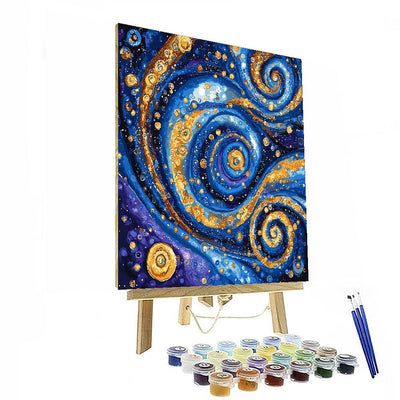 Gustav Klimt Inspired Ethereal Swirls Of Infinity  Paint By Numbers Art