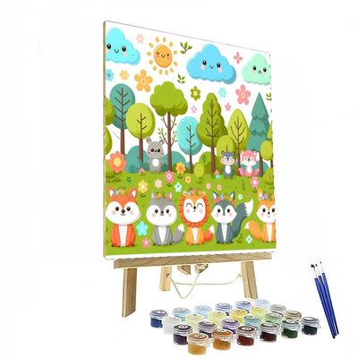 Cute Critters At Play DIY Paint By Numbers