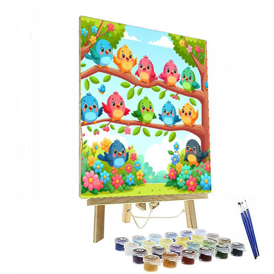 Cheerful Birds Numbered Painting Kits