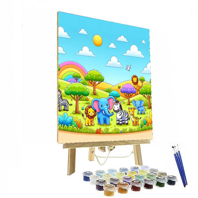 Wild Animal Safari Adventure Painting Number Kit