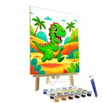 Bouncing Dino Buddy DIY Paint By Numbers