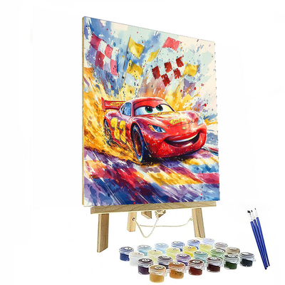 Lightning Mcqueen's Racing Thrills - Disney Inspired Painting By Numbers Kit