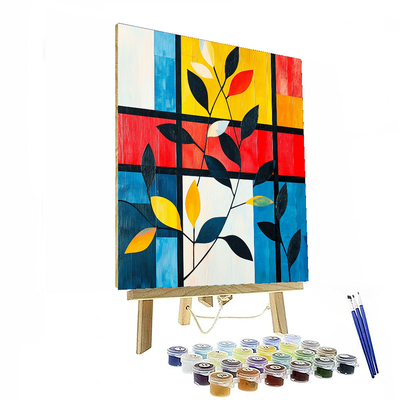 Piet Mondrian Inspired Vivid Patterns Of Nature  Numbered Painting Kits