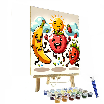 Funny Fruit Family Number Painting