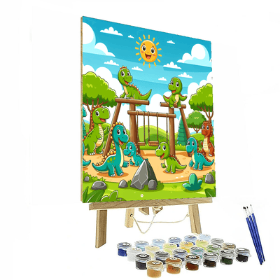 Playful Dinosaur Playground Painting By Numbers Kit