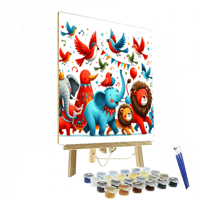 Lively Animal Parade Painting By Numbers Kit