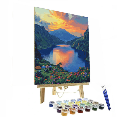 Mount Rinjani Crater Lake - Lombok Numbered Painting Kits