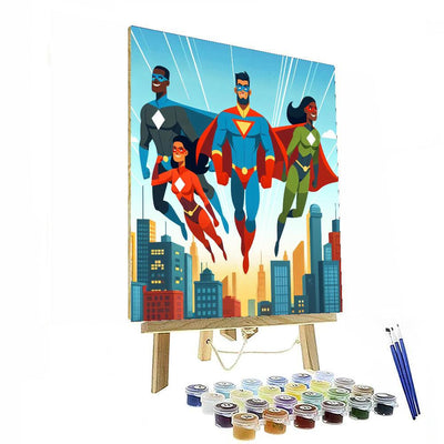 Superhero Skyline Adventure Painting By Numbers Kit