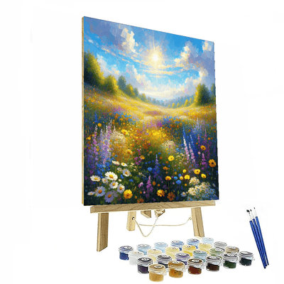 Sunny Meadow With Wildflowers Painting By Numbers Kit