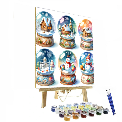 Magical Snow Globes Paint By Numbers