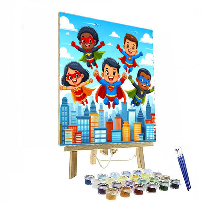 Fantastic Superhero Adventure Paint By Numbers Art