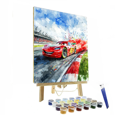 Lightning Mcqueen's Racetrack - Disney Inspired Paint By Number