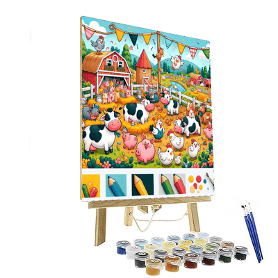 Friendly Farmyard Jubilee Painting By Numbers Kit