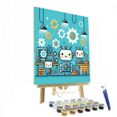 Robot Workshop Fun Paint By Numbers Art