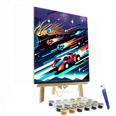 Galactic Race With Space Cars Numbered Painting Kits