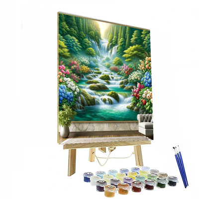 Cascading Waterfall Bliss Paint By Numbers