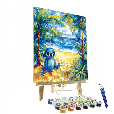 Stitch's Hawaiian Beach - Disney Inspired Paint By Number