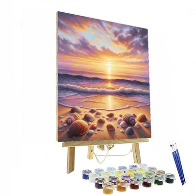 Serene Sunrise Beach Number Painting