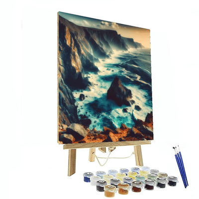 Coastal Cliffside View Painting Number Kit