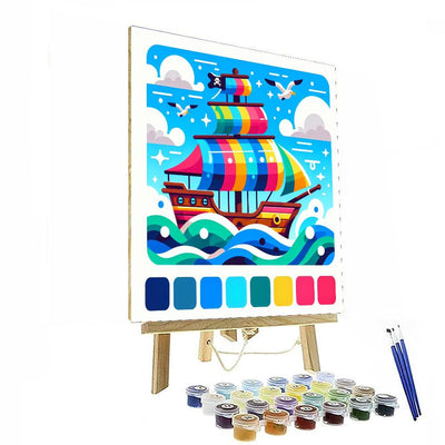 Charming Pirate Ship Adventure Paint By Numbers