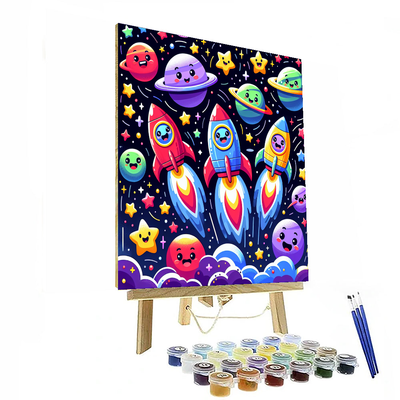 Space Explorer Rockets Painting Number Kit