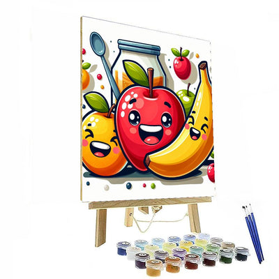 Cheerful Fruit Salad Number Painting