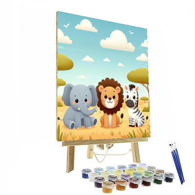 Sweet Safari Adventure Paint By Numbers Art