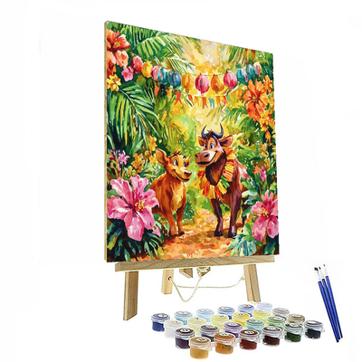 Pumbaa And Timon's Luau - Disney Inspired Paint By Numbers Art