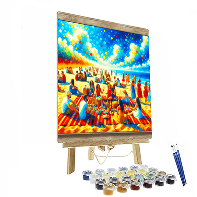 Joyful Beach Picnic Painting By Numbers Kit