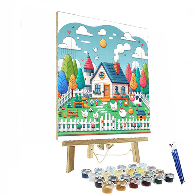 Country Cottage Painting By Numbers Kit