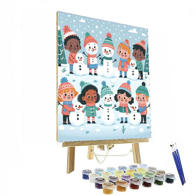 Silly Snowmen Paint By Numbers Art