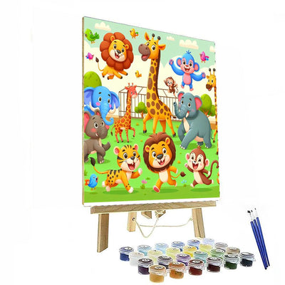 Cheerful Zoo Adventure DIY Paint By Numbers